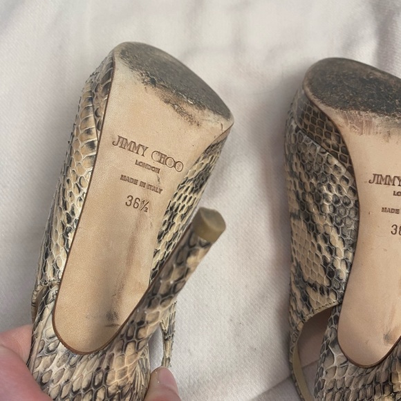 Jimmy Choo snake skin heels, size 36.5 - Picture 7 of 8